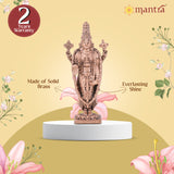 MANTRA DIVIT Lord Balaji Idol | Pure Copper Idol with Polished Lacquer Finish | 2.9” Height