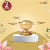 MANTRA MUKTI Agarbatti Stand for Pooja | Solid Brass Incense Stick Holder (24K Gold Coated with 1-Year Warranty for Plating) | Agarbati Stand for Home, Office, Shop, and Puja Room (2” Height)
