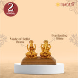 Ganesha Lakshmi Copper on wood