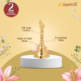 MANTRA MUKTI Nandi Pooja Bell for Home Mandir | Brass Bell for Pooja Room (Gold Coated with 1-year Warranty for Plating) | Puja Ghanti for Home Temple | Small Bell (4.8” Height)
