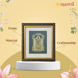 Mantra OJAS Brass Engraved (Antique Finish) Balaji Thayar Photo Frame | Home Decor Wall Decoration Gifting for Home, Living Room, Pooja Room, and Shops (8"x7")
