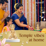 MANTRA DIVIT Lord Hanuman Idol For Home | Pure Brass Made Anjaneya Statue (Polished Lacquer Finish), God Hanuman Murti For Home Decoration, Office Desks, Pooja Room, Gifting (4” Height)