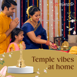 MANTRA MUKTI Nandi Pooja Bell for Home Mandir | Brass Bell for Pooja Room (Gold Coated with 1-year Warranty for Plating) | Puja Ghanti for Home Temple | Small Bell (4.8” Height)