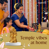 Mantra DIVIT Radha Krishna Idol | Pure Brass Made Radhakrishna Murti (24K Gold Plated), Radhe Krishna Statue for Home Decoration, Car Dashboard, Office Desks, Pooja Room, Gifting (4” Height)