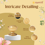 MANTRA MUKTI Agarbatti Stand for Pooja | Solid Brass Incense Stick Holder (24K Gold Coated with 1-Year Warranty for Plating) | Agarbati Stand for Home, Office, Shop, and Puja Room (2” Height)