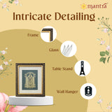 Mantra OJAS Brass Engraved (Antique Finish) Balaji Thayar Photo Frame | Home Decor Wall Decoration Gifting for Home, Living Room, Pooja Room, and Shops (8"x7")