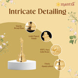 MANTRA MUKTI Nandi Pooja Bell for Home Mandir | Brass Bell for Pooja Room (Gold Coated with 1-year Warranty for Plating) | Puja Ghanti for Home Temple | Small Bell (4.8” Height)