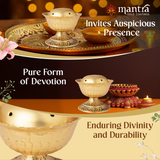 MANTRA MUKTI Agarbatti Stand for Pooja | Solid Brass Incense Stick Holder (24K Gold Coated with 1-Year Warranty for Plating) | Agarbati Stand for Home, Office, Shop, and Puja Room (2” Height)