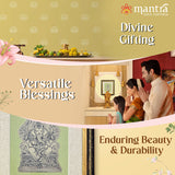 Mantra OJAS Brass Engraved (Antique Finish) Ganesha Photo Frame | Home Décor Wall Decoration Gifting for Home, Living Room, Pooja Room, and Shops (8"x7")