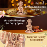 MANTRA DIVIT Lord Hanuman Idol For Home | Pure Brass Made Anjaneya Statue (Dual Tone – Brass & Copper Finish), God Hanuman Murti For Home Decoration, Office Desks, Pooja Room, Gifting (4” Height)