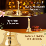 MANTRA MUKTI Nandi Pooja Bell for Home Mandir | Brass Bell for Pooja Room (Gold Coated with 1-year Warranty for Plating) | Puja Ghanti for Home Temple | Small Bell (4.8” Height)