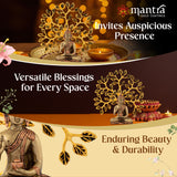 MANTRA DIVIT Buddha With Tree Idol For Home | Pure Brass Made Buddha Statue, Buddha idol For Home Decoration, Office Desks, Gifting (6” Height)
