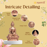 MANTRA DIVIT Buddha Idol For Home | Pure Brass Made Buddha Statue (Dual Tone – Brass & Copper Finish), Buddha idol For Home Decoration, Office Desks, Gifting (7.2” Height)