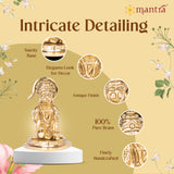 MANTRA DIVIT Lord Hanuman Idol For Home | Pure Brass Made Anjaneya Statue (Polished Lacquer Finish), God Hanuman Murti For Home Decoration, Office Desks, Pooja Room, Gifting (4” Height)