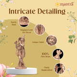 MANTRA DIVIT Lord Krishna Idol For Home | Pure Brass Made Krishna Statue (Dual Tone – Brass & Copper Finish), God Krishna Murti For Home Decoration, Office Desks, Pooja Room, Gifting (10” Height)