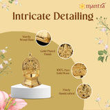 MANTRA MUKTI Kamakshi Amman Vilakku for Pooja | Brass Made Akhand Diya for Puja (Gold Plated with 1-Year Plating Warranty) | Oil Lamp for Akhand Jyoti/Deepam (4.8” Height)