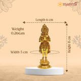 Standing Hanuman (24k gold plated) 8"