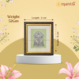 Mantra OJAS Brass Engraved (Antique Finish) Ganesha Photo Frame | Home Décor Wall Decoration Gifting for Home, Living Room, Pooja Room, and Shops (8"x7")