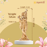 MANTRA DIVIT Lord Krishna Idol For Home | Pure Brass Made Krishna Statue (Polished Lacquer Finish), God Krishna Murti For Home Decoration, Office Desks, Pooja Room, Gifting (10” Height)
