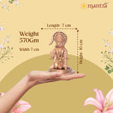 MANTRA DIVIT Lord Hanuman Idol For Home | Pure Brass Made Anjaneya Statue (Dual Tone – Brass & Copper Finish), God Hanuman Murti For Home Decoration, Office Desks, Pooja Room, Gifting (4” Height)