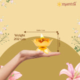 MANTRA MUKTI Lotus Kamal Oil Lamp for Home | Pure Brass Made Lotus kamal Diya (Micro Gold Finish), Lotus kamal deepam for Home Decoration, Pooja Room, Gifting (2.4” Height)
