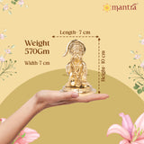 MANTRA DIVIT Lord Hanuman Idol For Home | Pure Brass Made Anjaneya Statue (Polished Lacquer Finish), God Hanuman Murti For Home Decoration, Office Desks, Pooja Room, Gifting (4” Height)