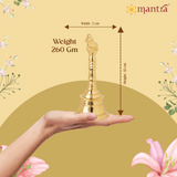MANTRA MUKTI Nandi Pooja Bell for Home Mandir | Brass Bell for Pooja Room (Gold Coated with 1-year Warranty for Plating) | Puja Ghanti for Home Temple | Small Bell (4.8” Height)