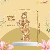 MANTRA DIVIT Lord Krishna Idol For Home | Pure Brass Made Krishna Statue (Polished Lacquer Finish), God Krishna Murti For Home Decoration, Office Desks, Pooja Room, Gifting (5.5” Height)