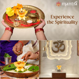 MANTRA MUKTI Lotus Kamal Oil Lamp for Home | Pure Brass Made Lotus kamal Diya (Micro Gold Finish), Lotus kamal deepam for Home Decoration, Pooja Room, Gifting (2.4” Height)