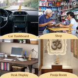 Mantra DIVIT Lord Murugan Statue with Peacock | Pure Brass Shanmuga Skanda God Idol (24K Gold Plated) for Home, Car, Office, Pooja Room & Gifting (2.4” Height)