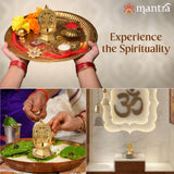 MANTRA MUKTI Kamakshi Amman Vilakku for Pooja | Brass Made Akhand Diya for Puja (Gold Plated with 1-Year Plating Warranty) | Oil Lamp for Akhand Jyoti/Deepam (4.8” Height)