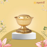 MANTRA MUKTI Agarbatti Stand for Pooja | Solid Brass Incense Stick Holder (24K Gold Coated with 1-Year Warranty for Plating) | Agarbati Stand for Home, Office, Shop, and Puja Room (2” Height)