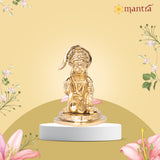 MANTRA DIVIT Lord Hanuman Idol For Home | Pure Brass Made Anjaneya Statue (Polished Lacquer Finish), God Hanuman Murti For Home Decoration, Office Desks, Pooja Room, Gifting (4” Height)