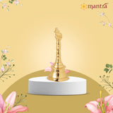MANTRA MUKTI Nandi Pooja Bell for Home Mandir | Brass Bell for Pooja Room (Gold Coated with 1-year Warranty for Plating) | Puja Ghanti for Home Temple | Small Bell (4.8” Height)