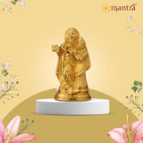 Mantra DIVIT Radha Krishna Idol | Pure Brass Made Radhakrishna Murti (24K Gold Plated), Radhe Krishna Statue for Home Decoration, Car Dashboard, Office Desks, Pooja Room, Gifting (4” Height)