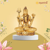 Mantra DIVIT Lord Shiva Idol | Pure Copper Made Shiva God Idol (24K Gold Plated), Sivan Statue for Home Decoration, Car Dashboard, Office Desks, Pooja Room, Gifting (3.1” Height)