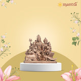 MANTRA DIVIT Shiva Parivar Idol | Pure Copper Idol with Polished Lacquer Finish | 2.4” Height