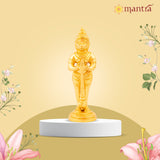 MANTRA DIVIT Pure Brass Made God Hanuman Idol (24K Gold Plated) (5.6” Height)