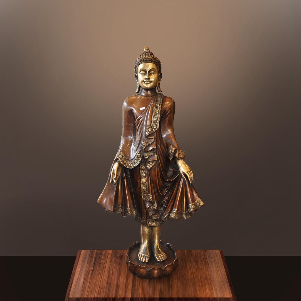 Standing Buddha (MT,43.6") - mantra gold coatings