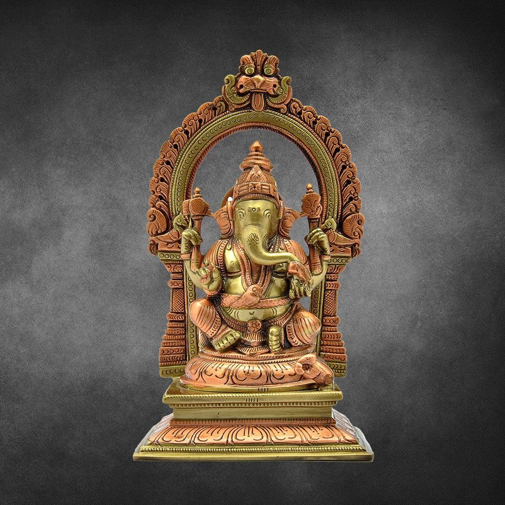 Ganesha With Arch  8" - mantra gold coatings