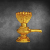Sivalingam With Snake 3.2" - mantra gold coatings