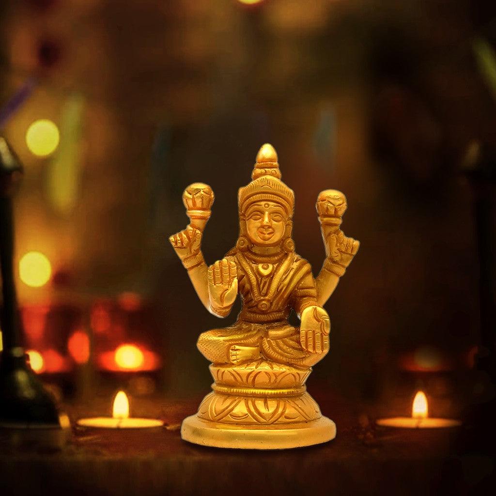 Lakshmi With Base  3.2" - mantra gold coatings 