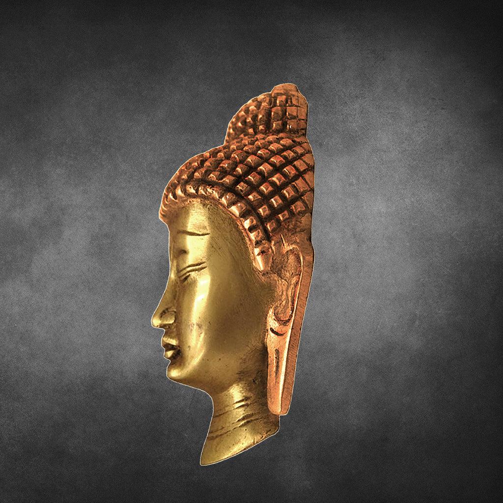 Buddha Mask Wall Hanging 5.2" - mantra gold coatings