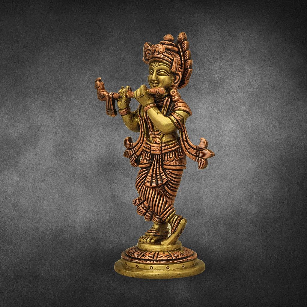 Standing Krishna 6" - mantra gold coatings