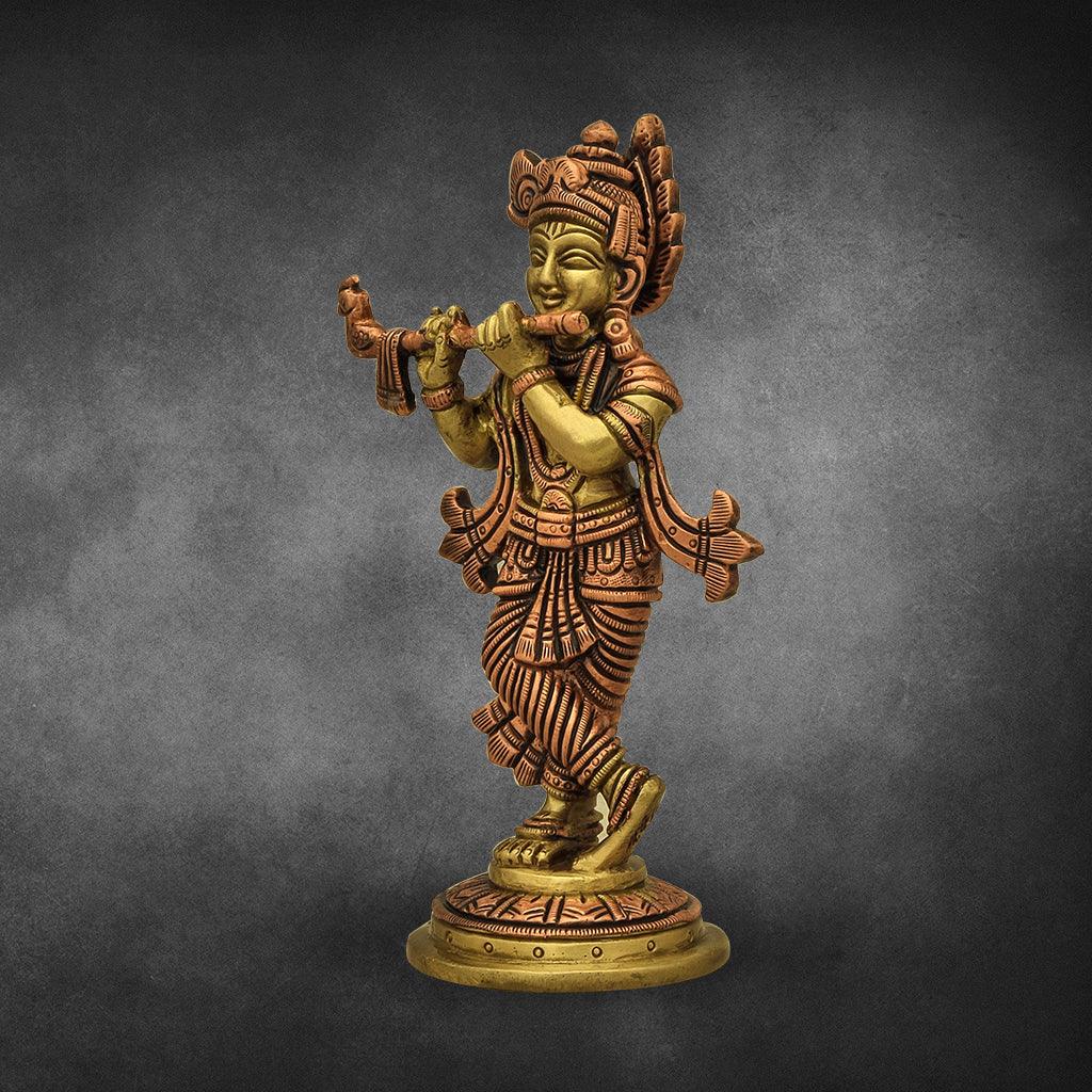 Standing Krishna 6" - mantra gold coatings 