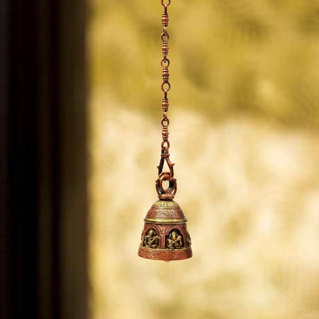 Ganesha Bell 6.4" - mantra gold coatings 