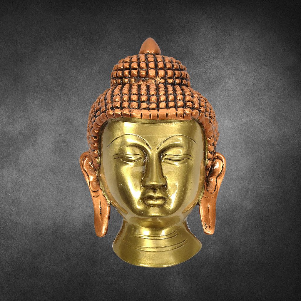 Buddha Mask Wall Hanging 5.2" - mantra gold coatings