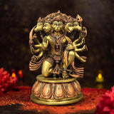 Panchamuga Hanuman 12" - mantra gold coatings