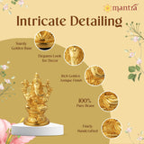 MANTRA DIVIT Pure Brass Made God Ganesh Idol (24K Gold Plated) (3.2” Height)