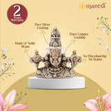 MANTRA DIVIT Brass Made Lord Balaji Face Idol (Copper And Silver Plated), (2” Height)